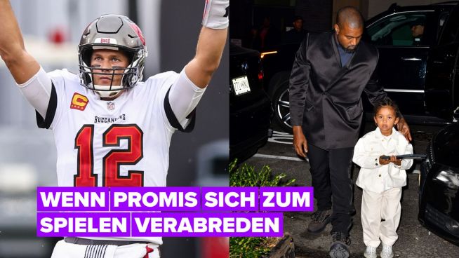 Kanyes Sohn beim Spielen mit Tom Brady